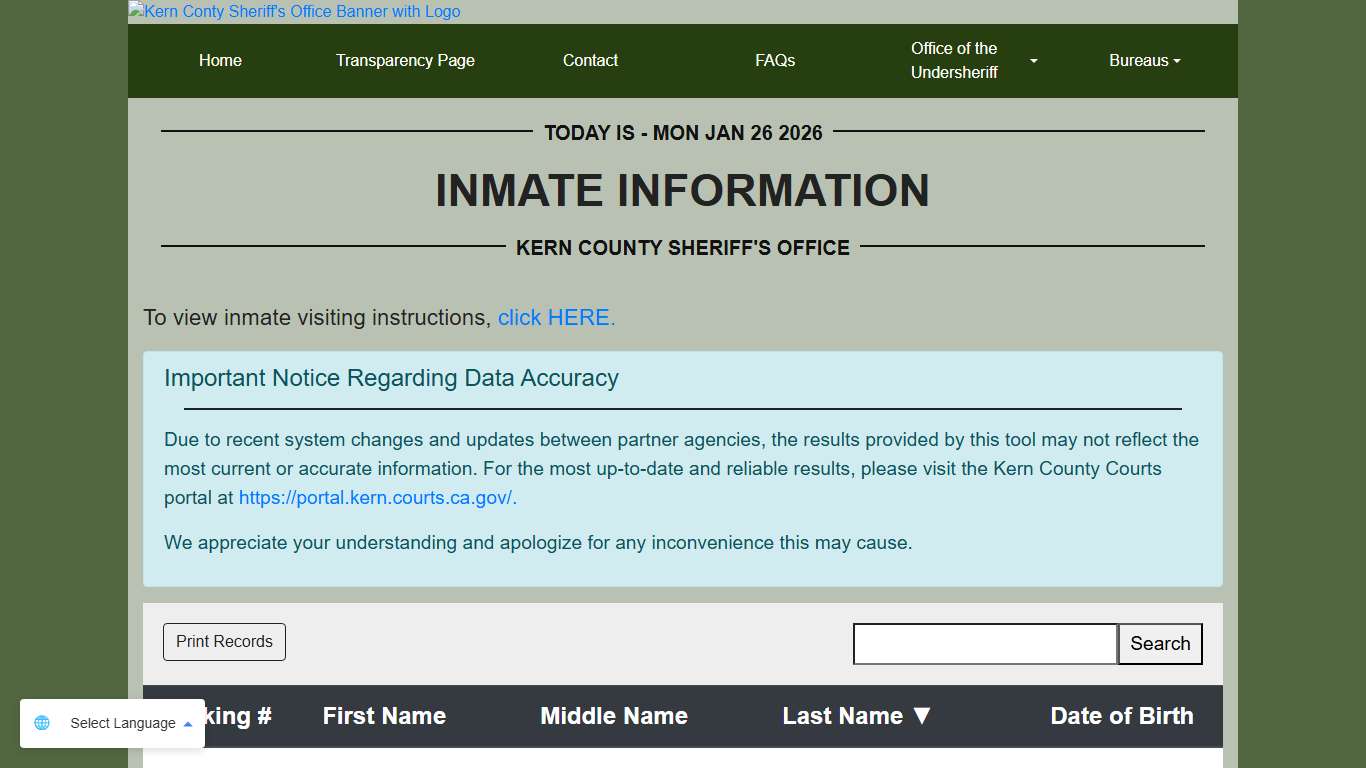 Inmate Information KCSO