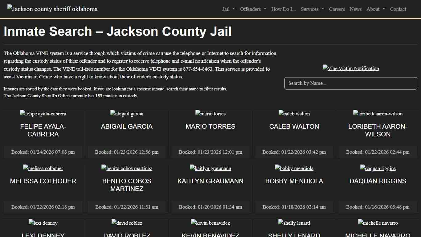 Inmate Search Jackson County Sheriff's Office